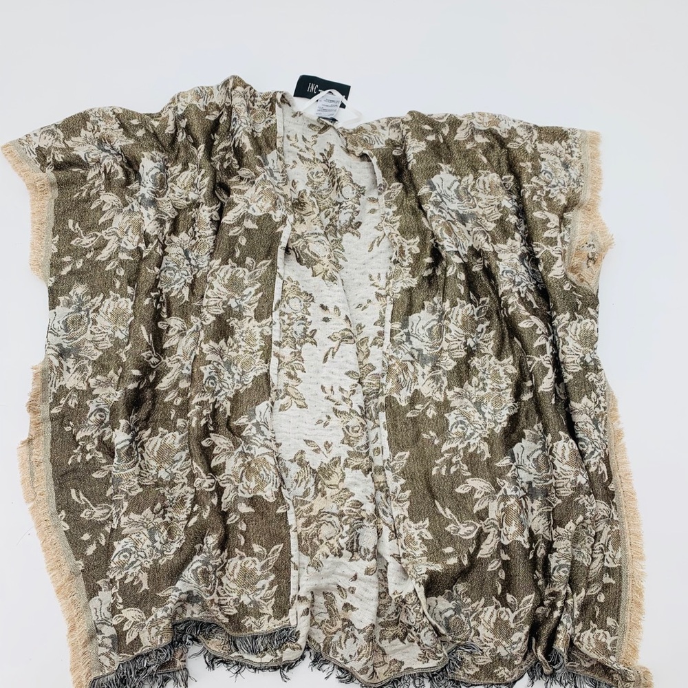 4/$25 Gold Boho Reversible Tapestry Shawl Wrap NEW - Picture 3 of 4